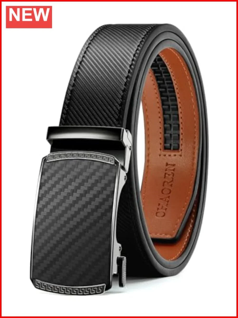 Genuine Leather Ratchet Belt - Customizable Fit, Effortless Style 35mm